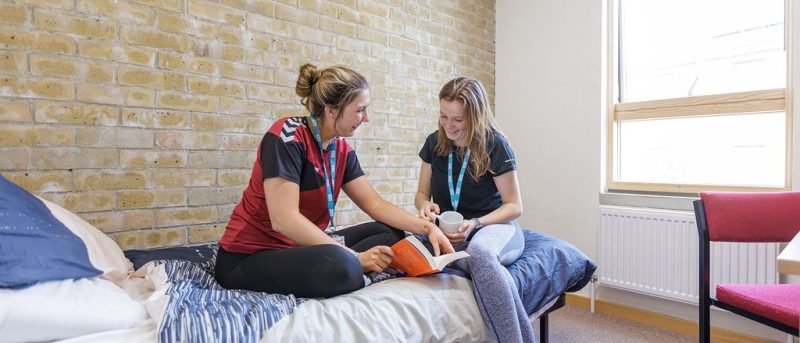 Students in accommodation room