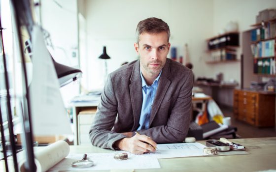 Site manager in office