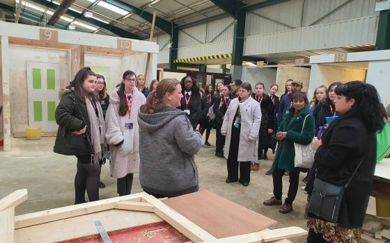 Open day crowd stood in workshop