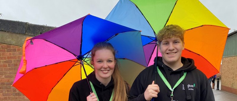 Rainbow umbrellas