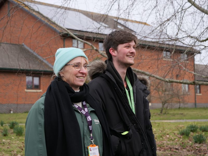 Arboriculture student and lecturer