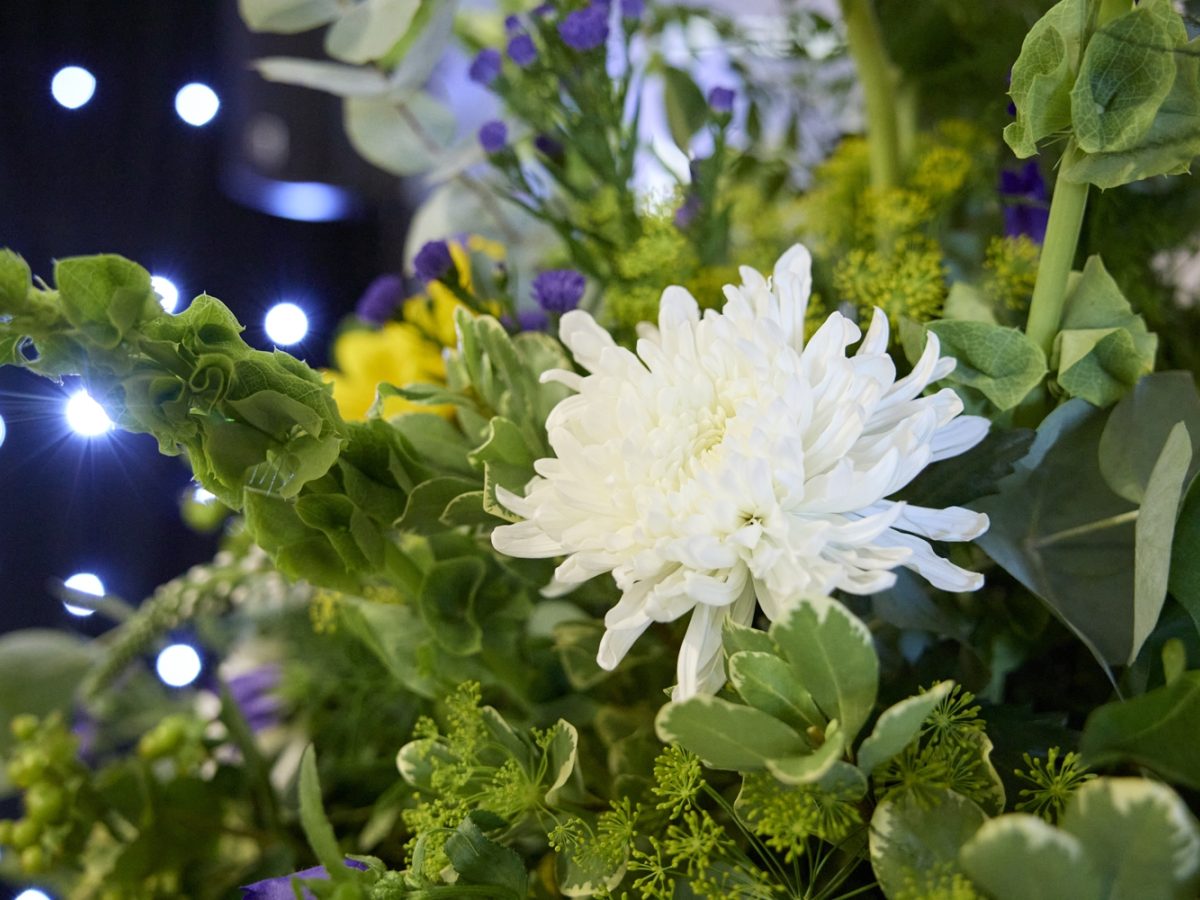 Flower display made by the Floristry team