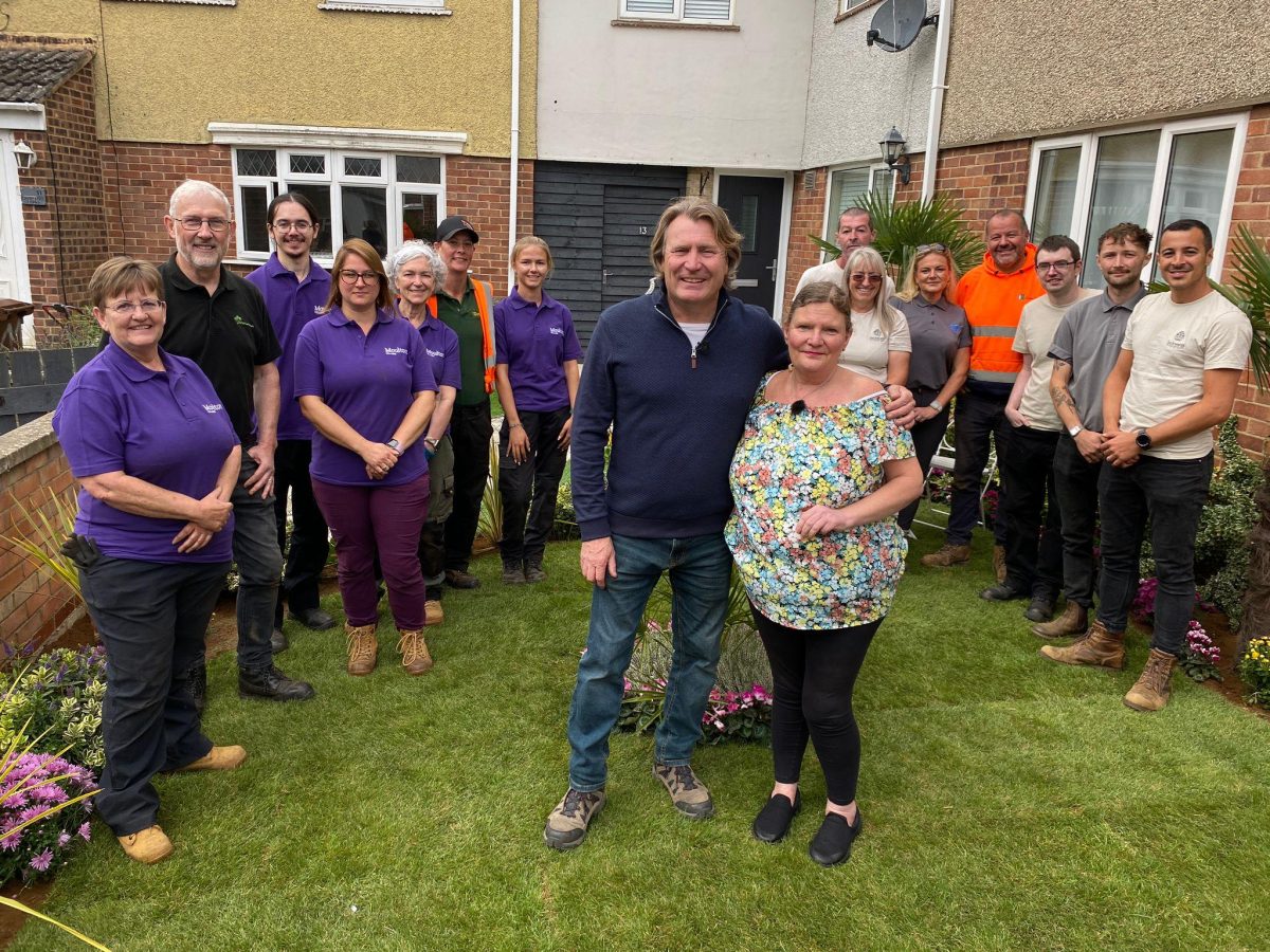 Horticulture students with This Morning presenter, David Domoney