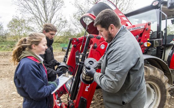 Students working with tracker