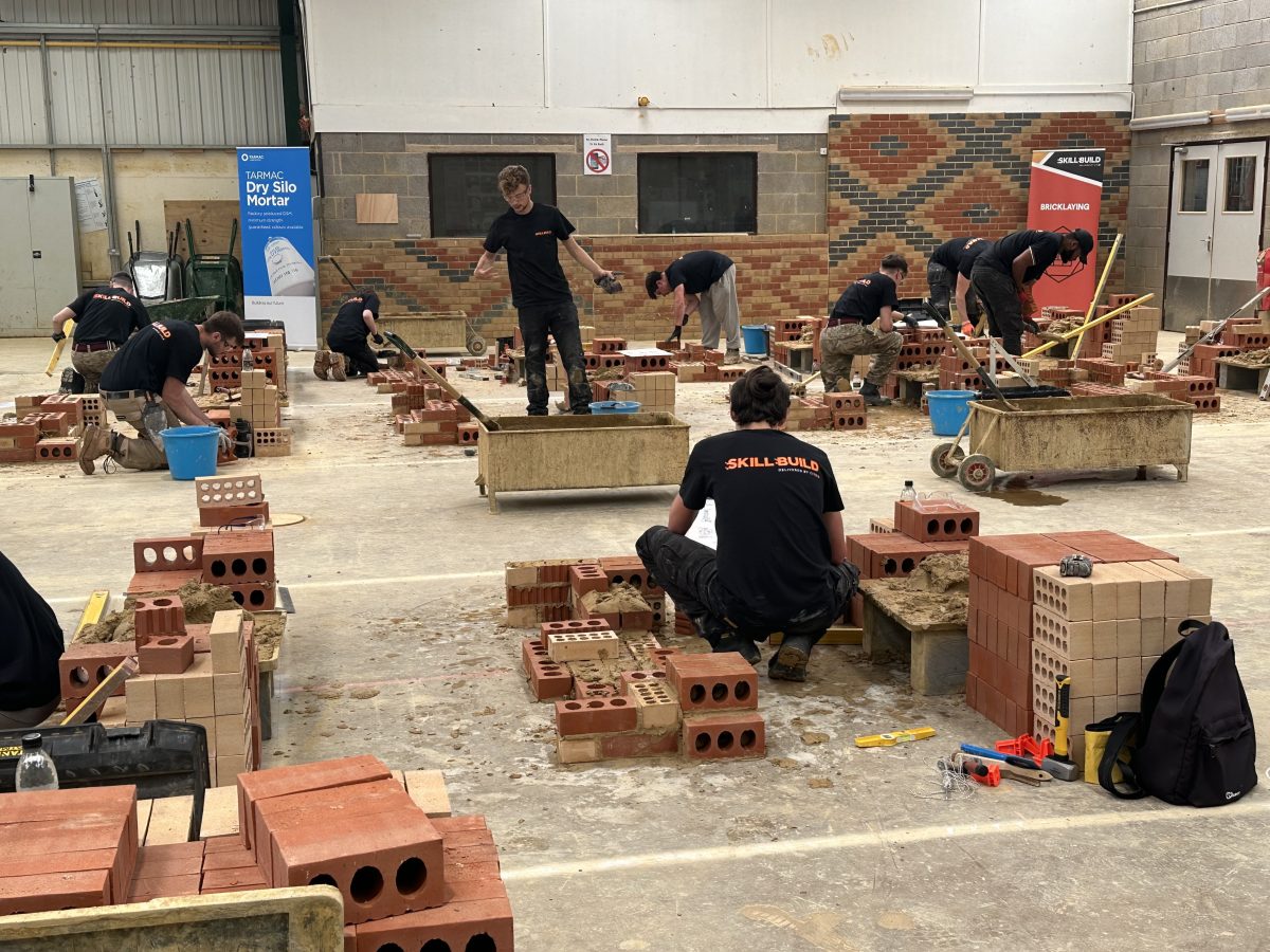 Contestants taking part in the Brickwork Skillsbuild regional heat