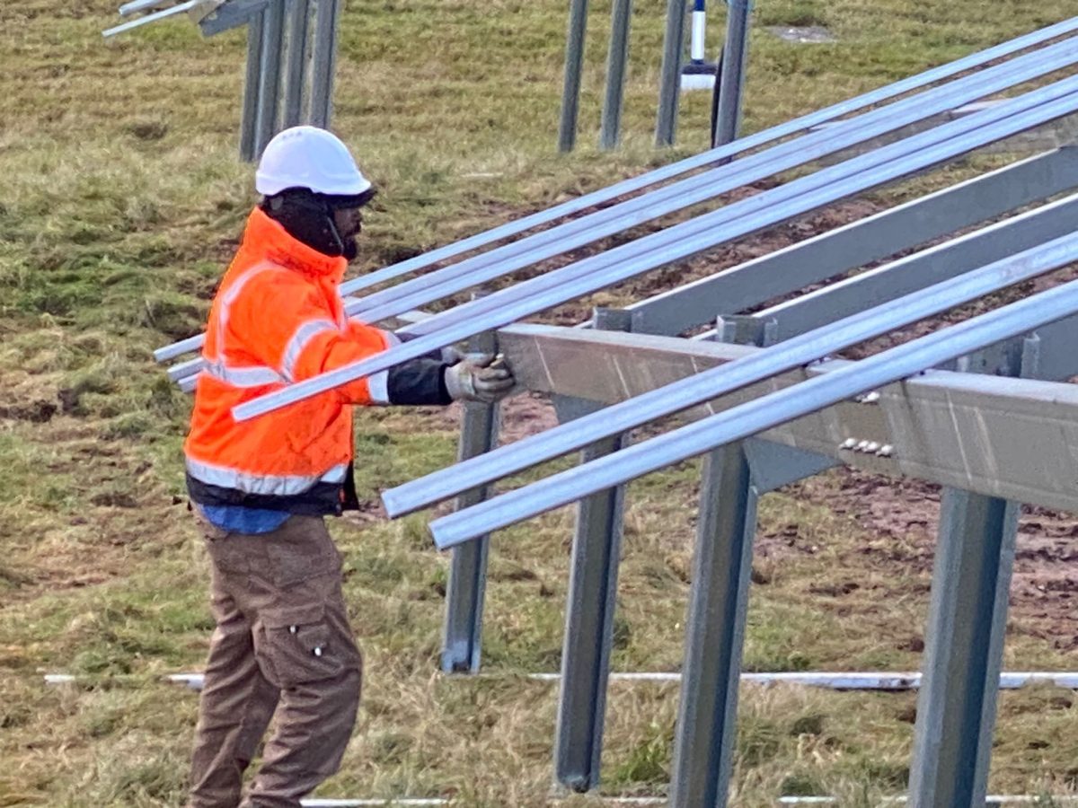 Installing rails for solar power framework