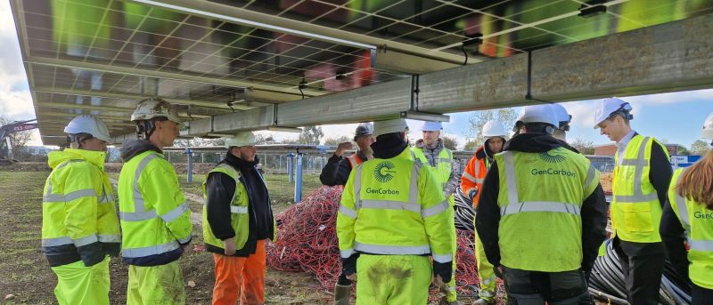 Senior Civil Servants meet with graduates of the Solar Power SWAP at a Solar Farm