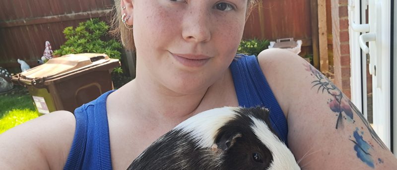 Dione Wiltshire with her guinea pig